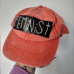 Orange "FEMINIST" Baseball Cap